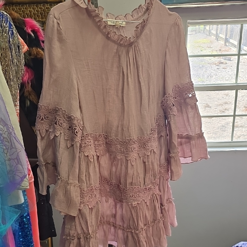 Indigo Soul Mauve Ruffle Top